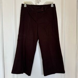 Elegant Women's Capris Wide-Leg Pants in Rich Brown